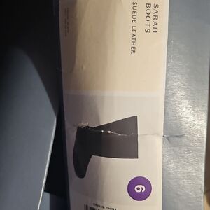 Black Suede Leather Boots Universal Thread